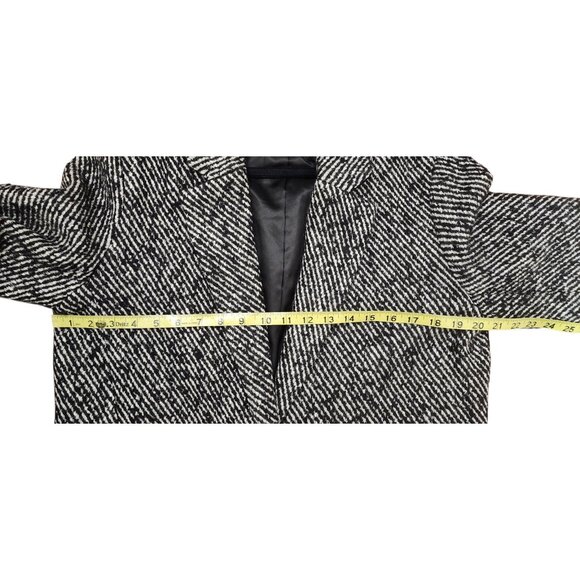 SUNCOO Paris Manteau Edison Coat Jacket T1 Women Black White Tweed Wool Blend - Picture 14 of 16